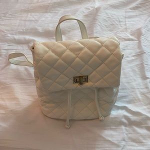 Mini White and Gold Backpack